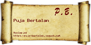 Puja Bertalan névjegykártya